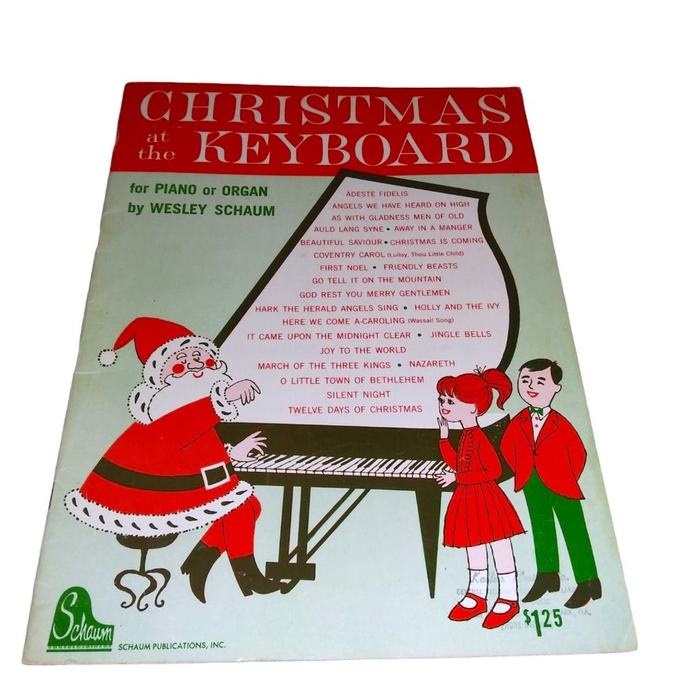 VTG Schaum Christmas at the Keyboard Piano or Organ Sheet Music Book 1962
